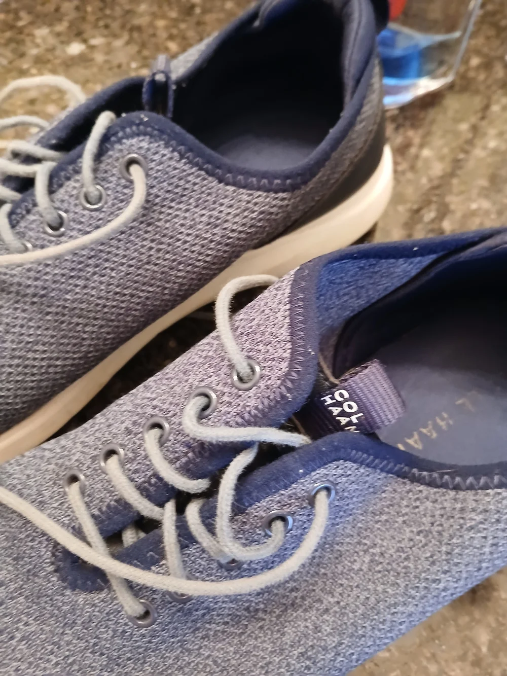 Cole Haan Men's Blue Knit Lace-Up Oxfords